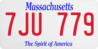 MA license plate 7JU779