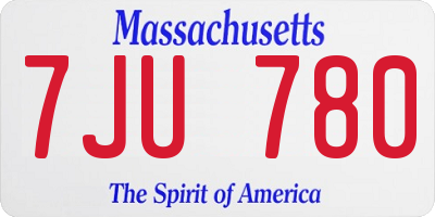 MA license plate 7JU780