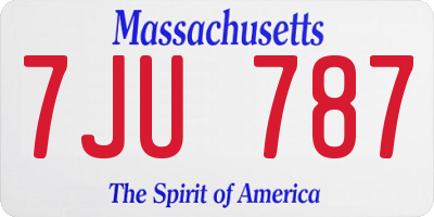 MA license plate 7JU787