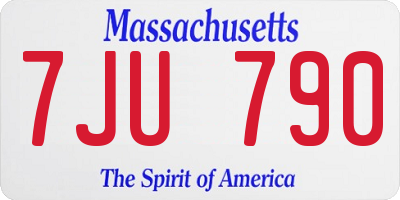 MA license plate 7JU790