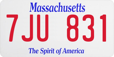 MA license plate 7JU831