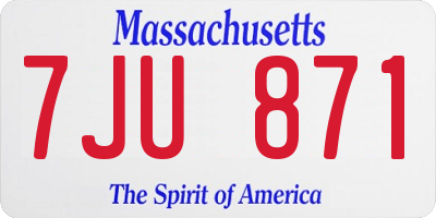 MA license plate 7JU871