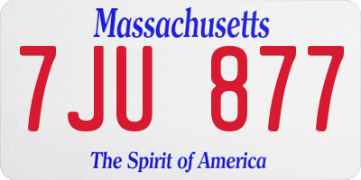 MA license plate 7JU877