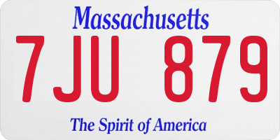 MA license plate 7JU879