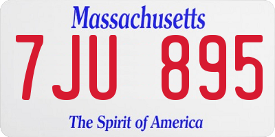 MA license plate 7JU895