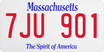 MA license plate 7JU901