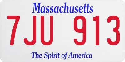 MA license plate 7JU913