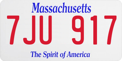 MA license plate 7JU917