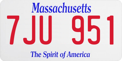 MA license plate 7JU951