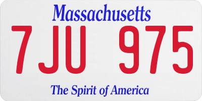MA license plate 7JU975