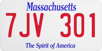 MA license plate 7JV301