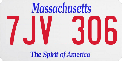 MA license plate 7JV306