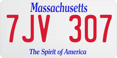 MA license plate 7JV307