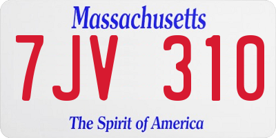 MA license plate 7JV310