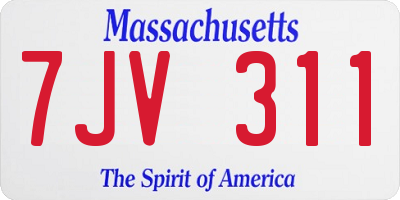 MA license plate 7JV311