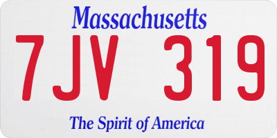 MA license plate 7JV319