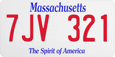 MA license plate 7JV321