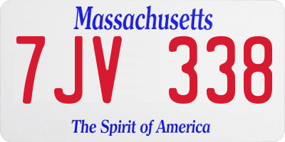 MA license plate 7JV338