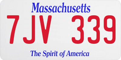 MA license plate 7JV339