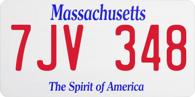 MA license plate 7JV348