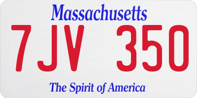 MA license plate 7JV350