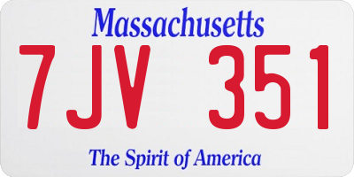 MA license plate 7JV351