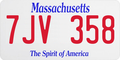 MA license plate 7JV358