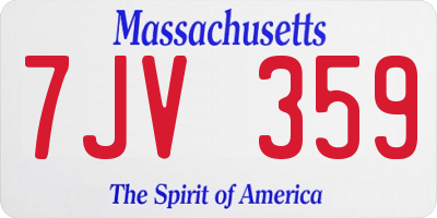 MA license plate 7JV359