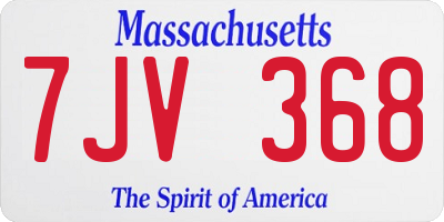 MA license plate 7JV368