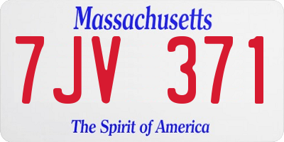MA license plate 7JV371