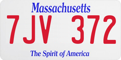 MA license plate 7JV372