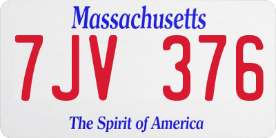 MA license plate 7JV376