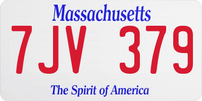 MA license plate 7JV379