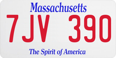 MA license plate 7JV390