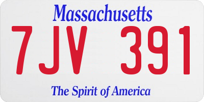 MA license plate 7JV391