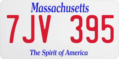 MA license plate 7JV395
