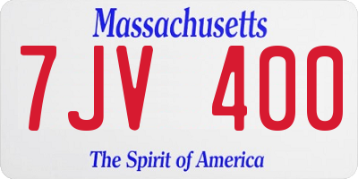 MA license plate 7JV400