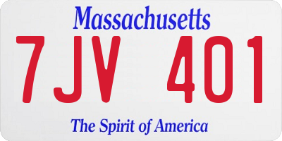 MA license plate 7JV401