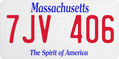 MA license plate 7JV406