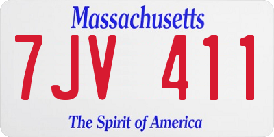 MA license plate 7JV411