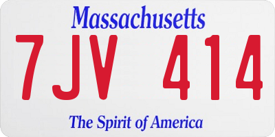 MA license plate 7JV414