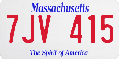 MA license plate 7JV415