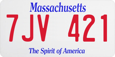 MA license plate 7JV421