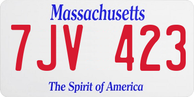 MA license plate 7JV423