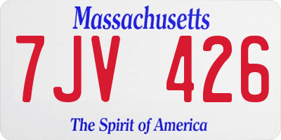 MA license plate 7JV426