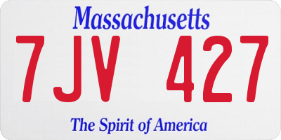 MA license plate 7JV427