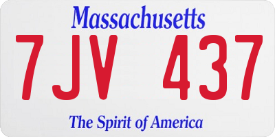 MA license plate 7JV437