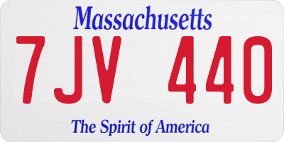 MA license plate 7JV440