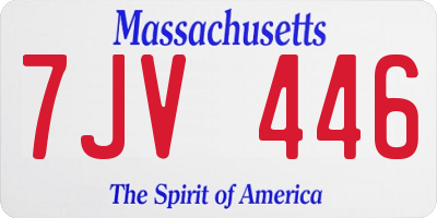 MA license plate 7JV446
