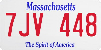 MA license plate 7JV448